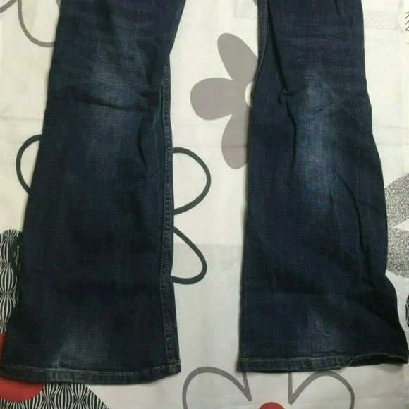 H&M Womens Blue Cotton Denim Bootcut Dark Stretch - Picture 7 of 10